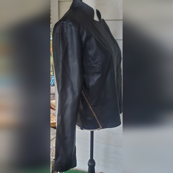 Tanming XL back faux‎ leather moto zipper lined jacket - Picture 8 of 12